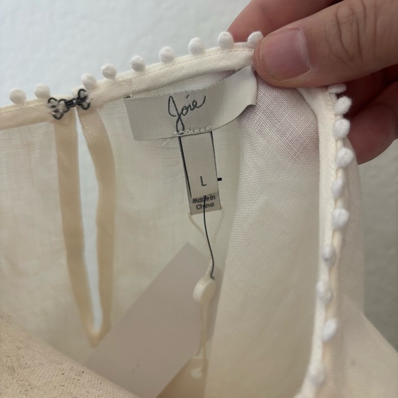 Joie Comosus ivory eyelet linen top in porcelain NWT Size Large - Picture 4 of 10